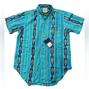 Billionaire Boys Club Blue and Green Casual Button Down Shirt